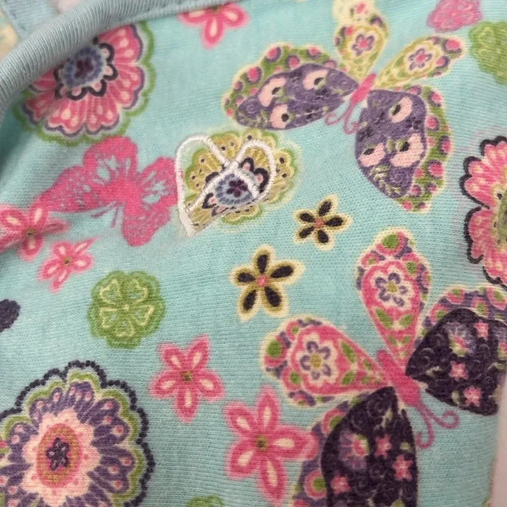 Swaddle me mint green with flower and butterfly print cotton swaddle Size small